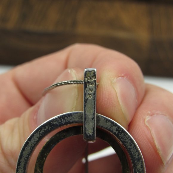 20" Sterling Rustic Diamond & 14K Gold Necklace - Picture 4 of 6